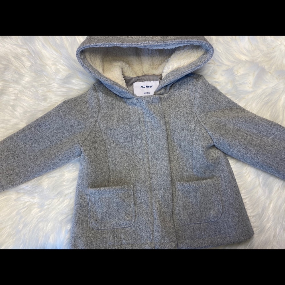 Old Navy Grey Coat- Baby/Toddler Girl Size 12 -18M